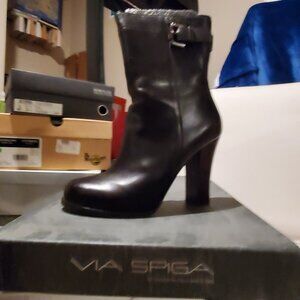 Via Spiga Brown Leather High-heeled boots - Size 6
